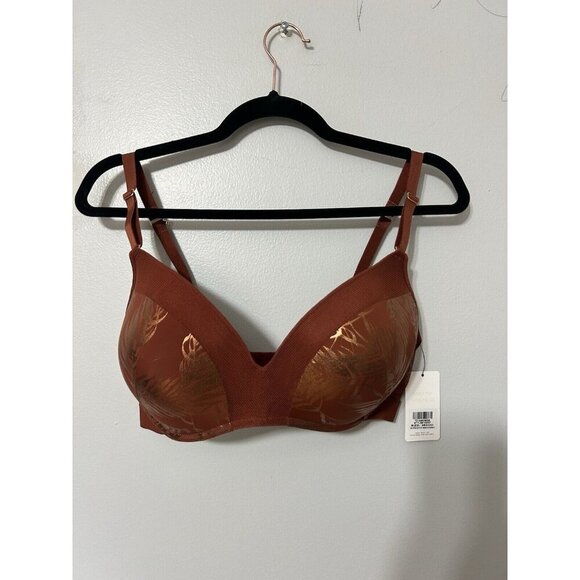 NWT Lively Women's Cream The Metallic Palm No-Wire Push-up Bra Size 36DDD - Picture 2 of 4